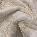 Ivory embroidered lace fabric Ivory embroidered lace fabric