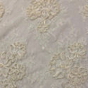 Ivory embroidered lace fabric Ivory embroidered lace fabric