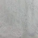 Tissu dentelle rebrodée blanc (1,90 mètres