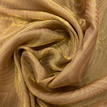 Tissu jacquard laminette or