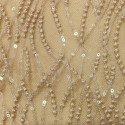 Champagne embroidered and sequined tulle fabric Champagne embroidered and sequined tulle fabric