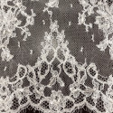 White beaded Chantilly Calais lace