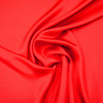 Tissu satin 100% soie rouge clair