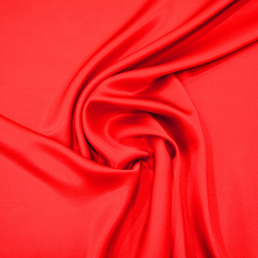 Red satin fabric 100 silk — Tissus en Ligne