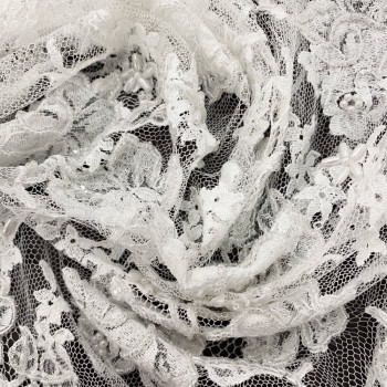 Dentelle de Calais perlée blanc (1,95 mètres)