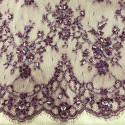 Parma purple beaded Chantilly Calais lace (2.50 meters) Parma purple beaded Chantilly Calais lace (2.50 meters)