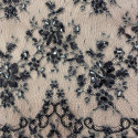 Dentelle de Calais Chantilly bleu marine (2,30 mètres) Dentelle de Calais Chantilly bleu marine (2,30 mètres)