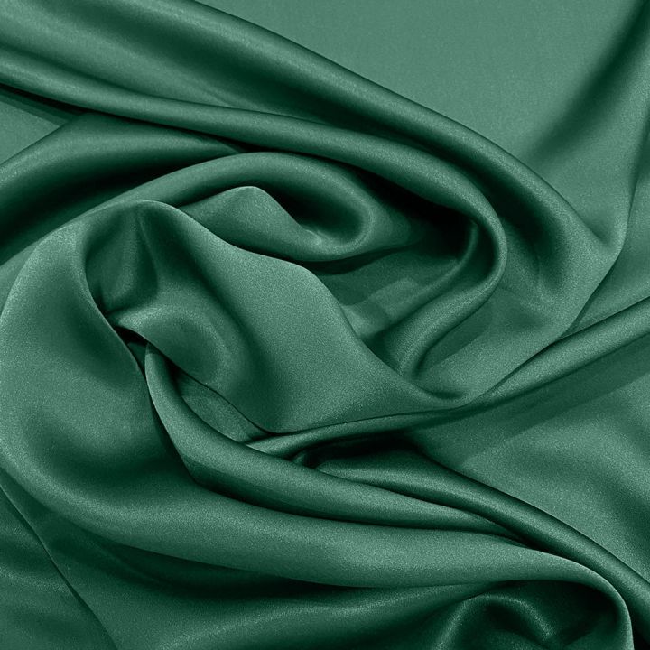 Imperial green satin fabric 100% silk