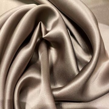Taupe satin fabric 100% silk