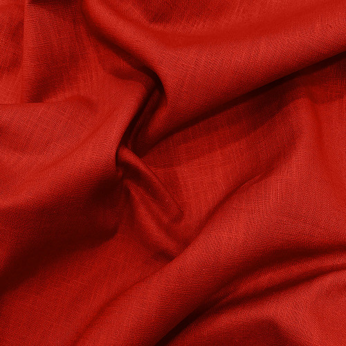 Orange 100% linen fabric