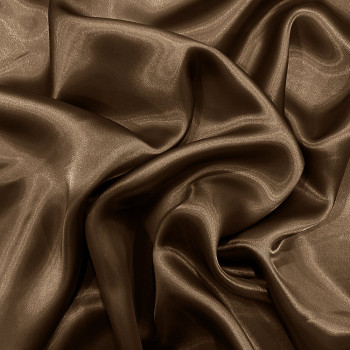 Tissu doublure 100% cupro brillant marron