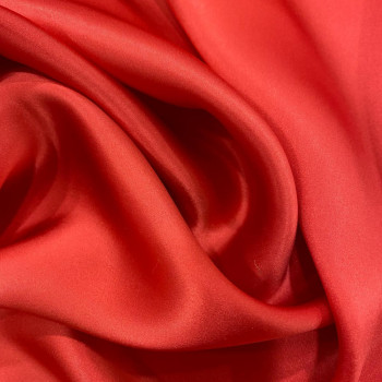 Coral satin fabric 100% silk