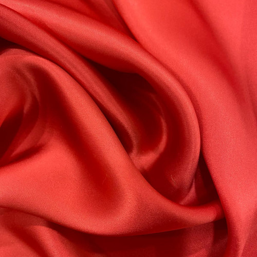 Tissu satin 100% soie corail