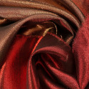 Shiny red/bronze lurex silk crepe fabric