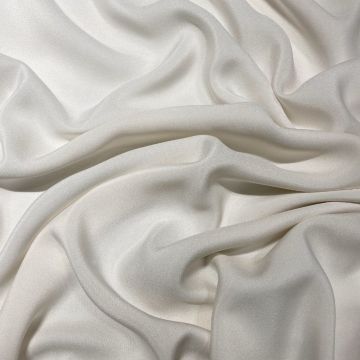 Raw white 100% silk crepe cady fabric