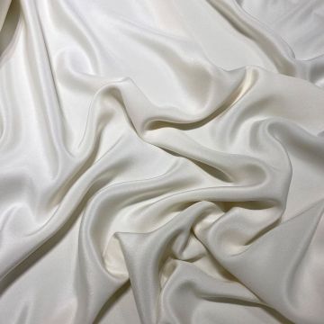 Silky white 100% silk crepe cady fabric