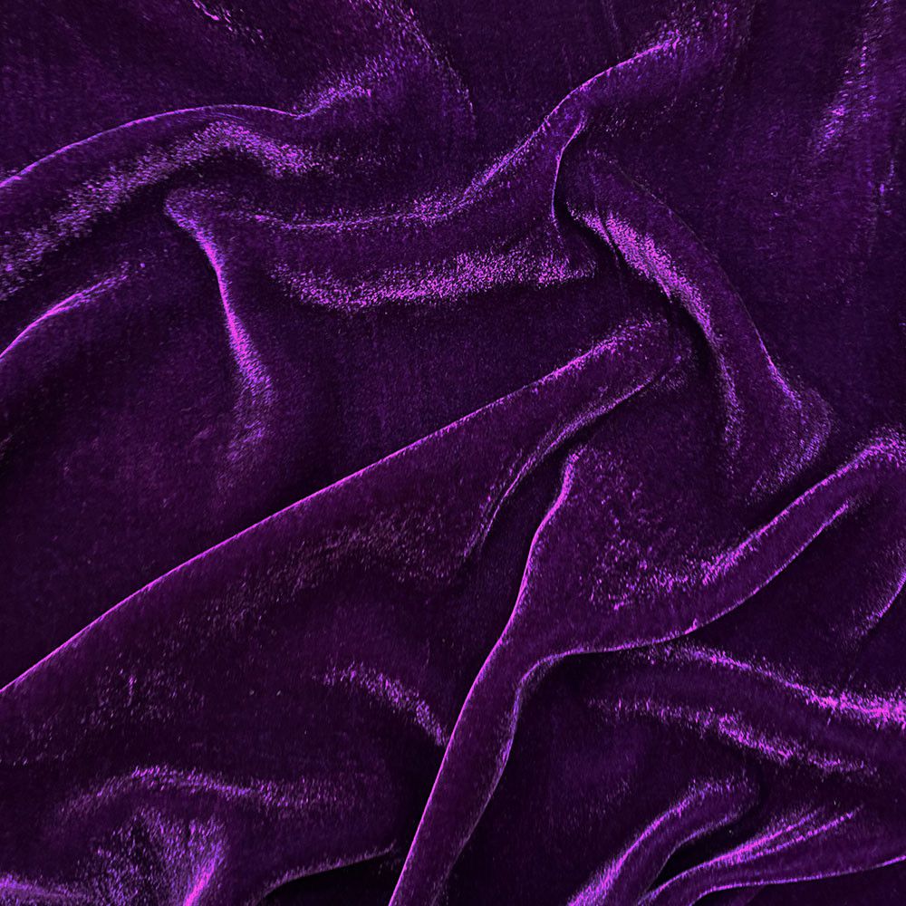 Purple silk velvet fabric (2.10 meters)