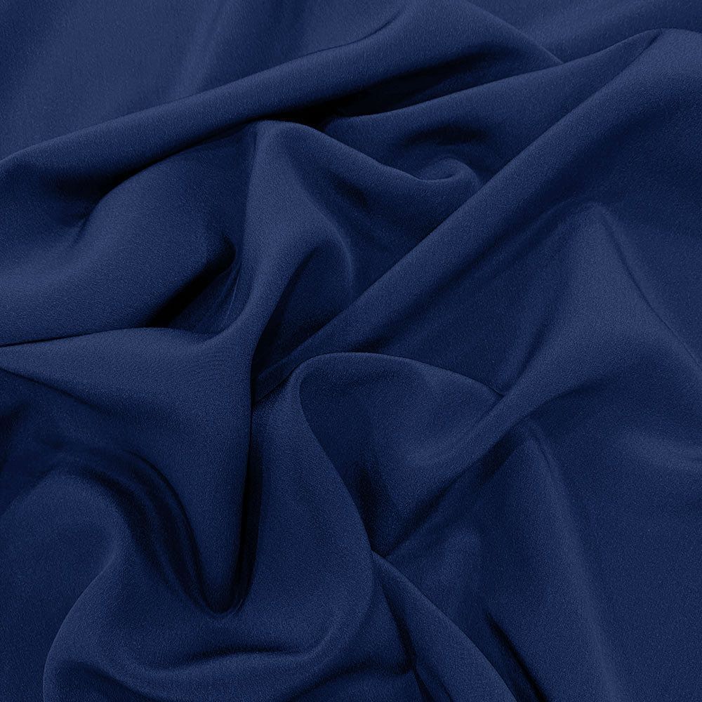 Indigo blue 100% silk crepe de Chine fabric