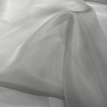 Smoke grey silk organza fabric (1.50 meters)