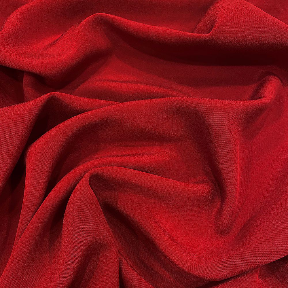 Red 100% silk crepe fabric (3.15 meters)