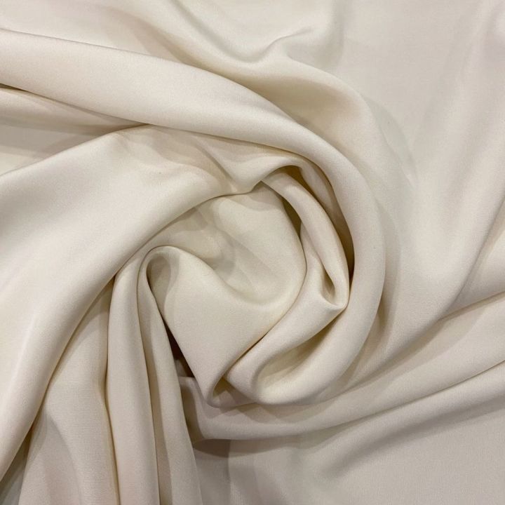 Off-white 100% silk crepe fabric