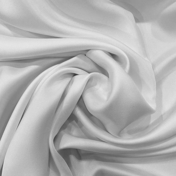 White 100% silk twill fabric