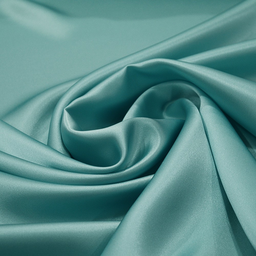 Lagoon blue satin fabric 100% silk — Tissus en Ligne