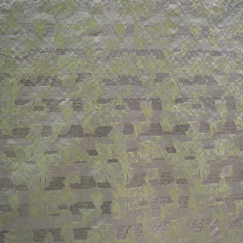 Anise green lurex jacquard fabric