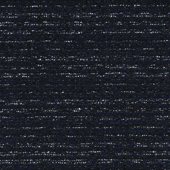 Iridescent tweed woven navy blue fabric