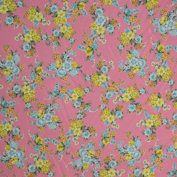 Tissu georgette imprimé bouquets de fleurs