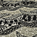 Black/gold lurex chemical lace guipure fabric