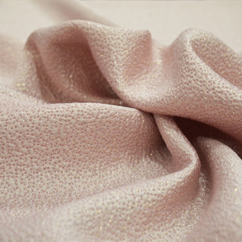 Pink silk jacquard fabric