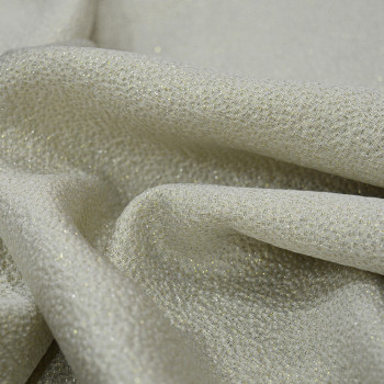 Ivory and gold silk jacquard fabric