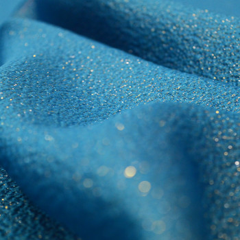 Blue silk jacquard fabric