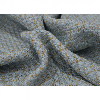 Iridescent woven tweed fabric gold and blue