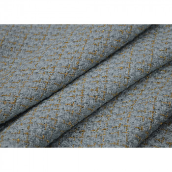 Iridescent woven tweed fabric gold and blue