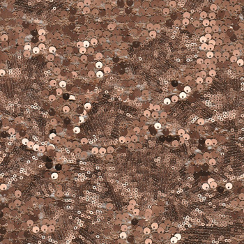 Copper arabesque sequins fabric