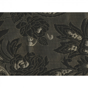 Tissu jacquard noir et or à motif fleurs (2,65 mètres)