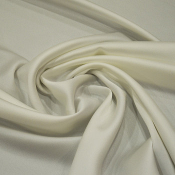 Ivory satin cady crepe fabric