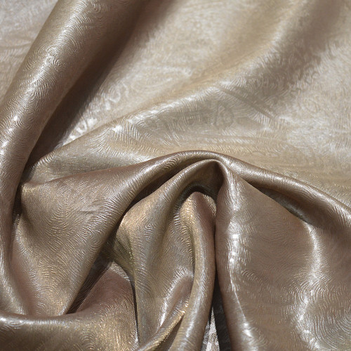 100% polyester organza embossed fabric brown