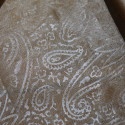 100% polyester organza embossed fabric brown