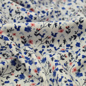 Poplin fabric 100% cotton rose and blue flowers