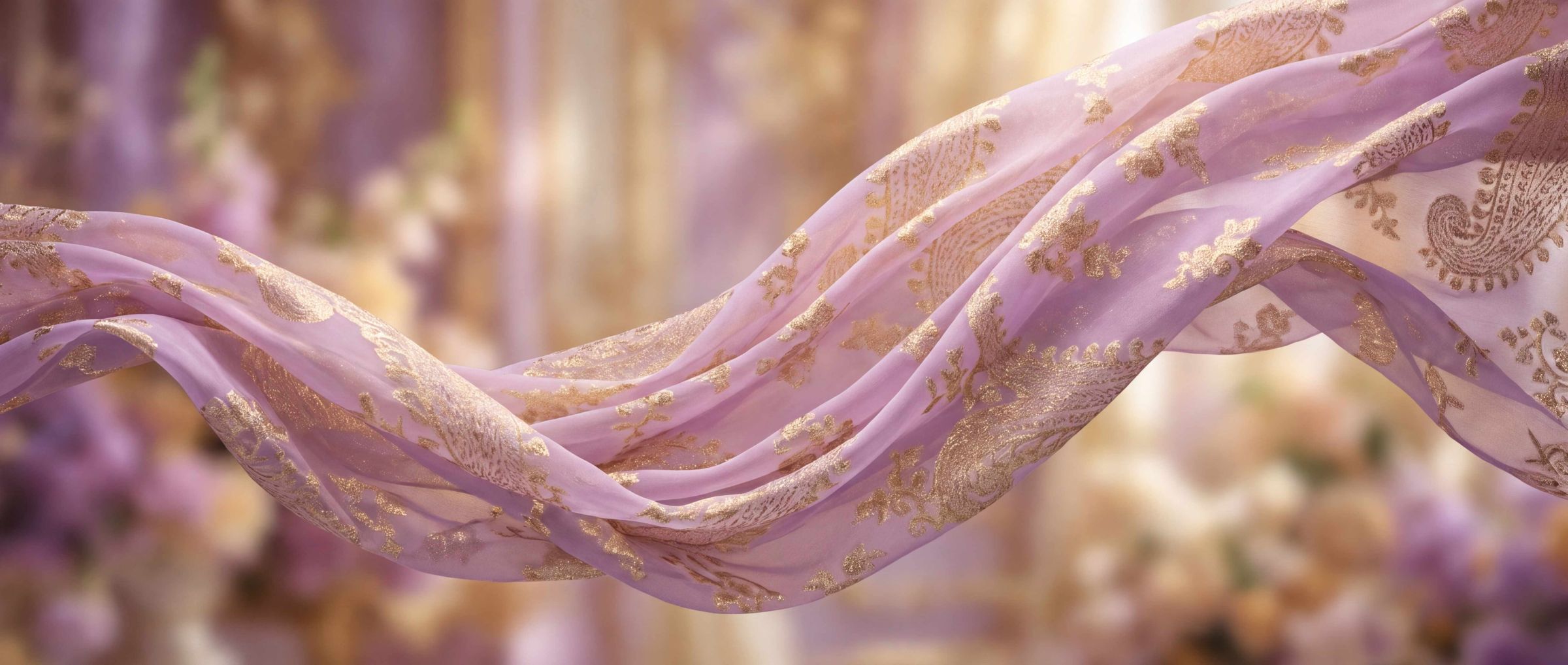 Gold paisley metallic silk jacquard